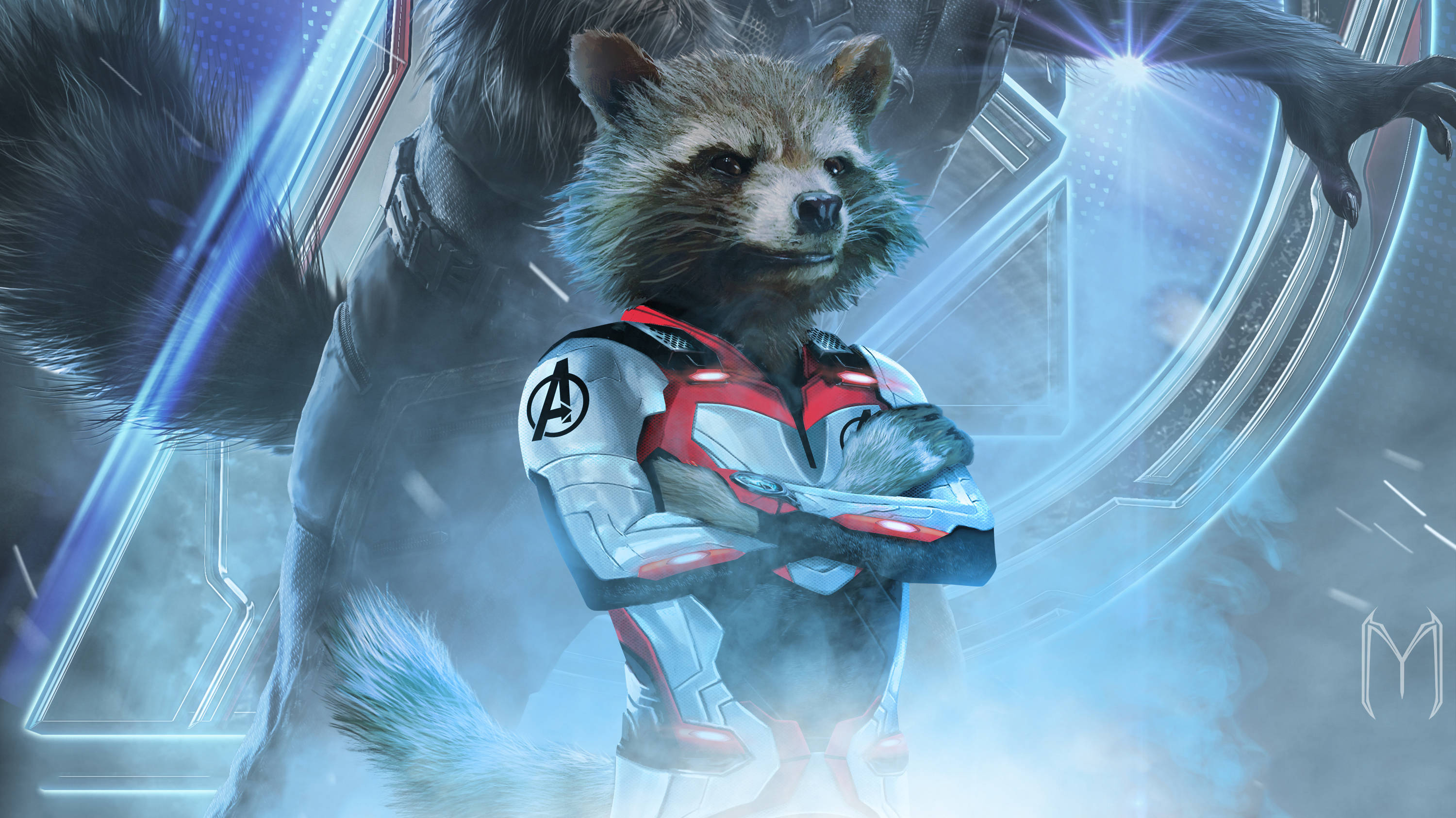 Rocket în Costum 4K Marvel iPhone Fundal