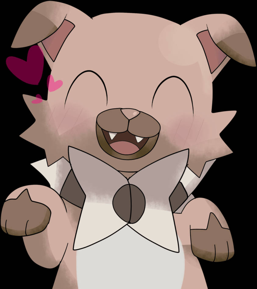 Rockruff fericit cu obraji roșii Fundal