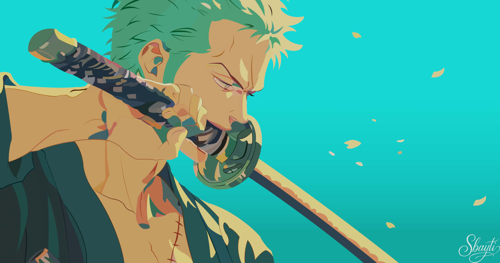 Roronoa Zoro se pregătește de luptă Fundal