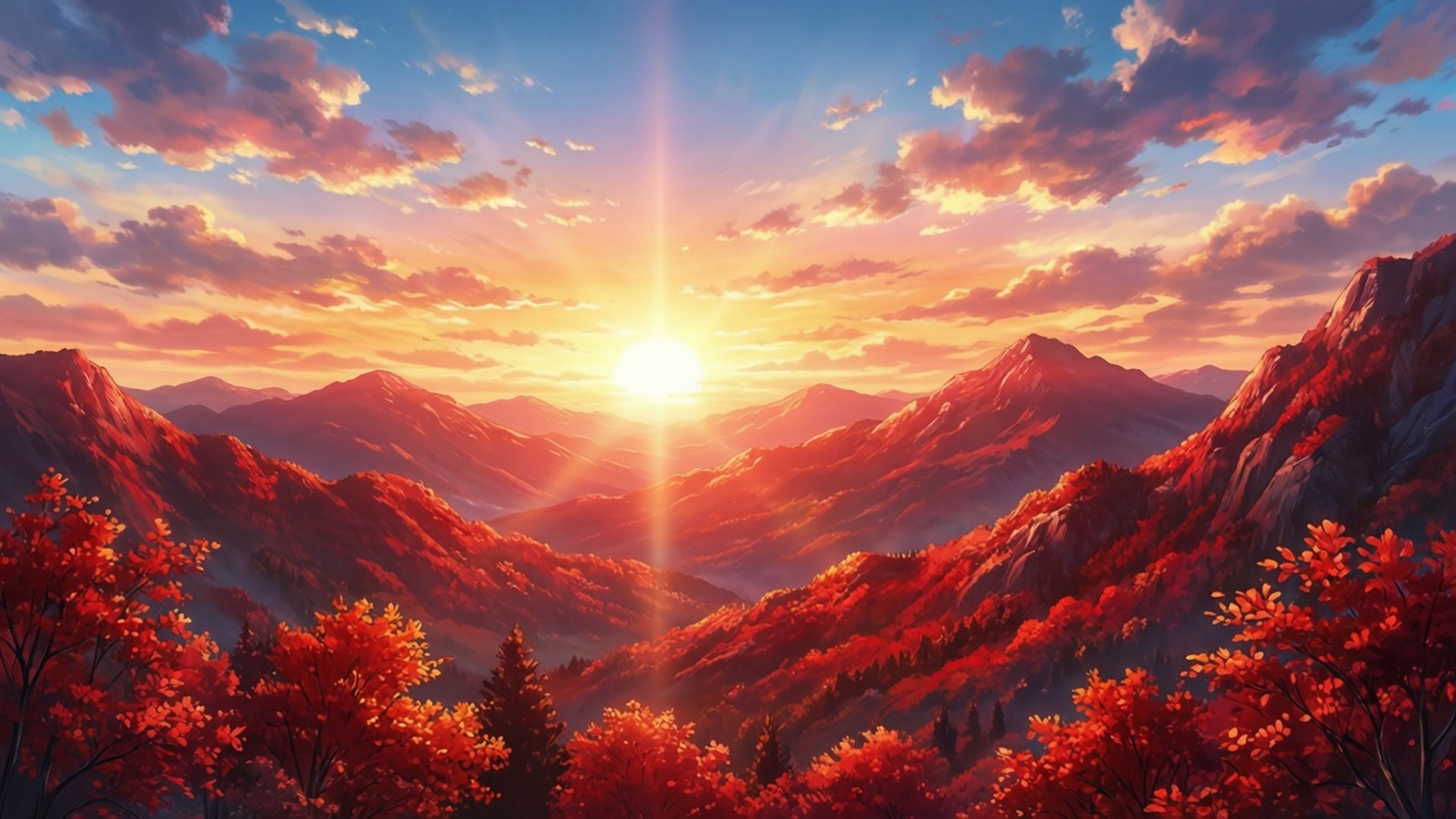Roșu Anime Fundal
