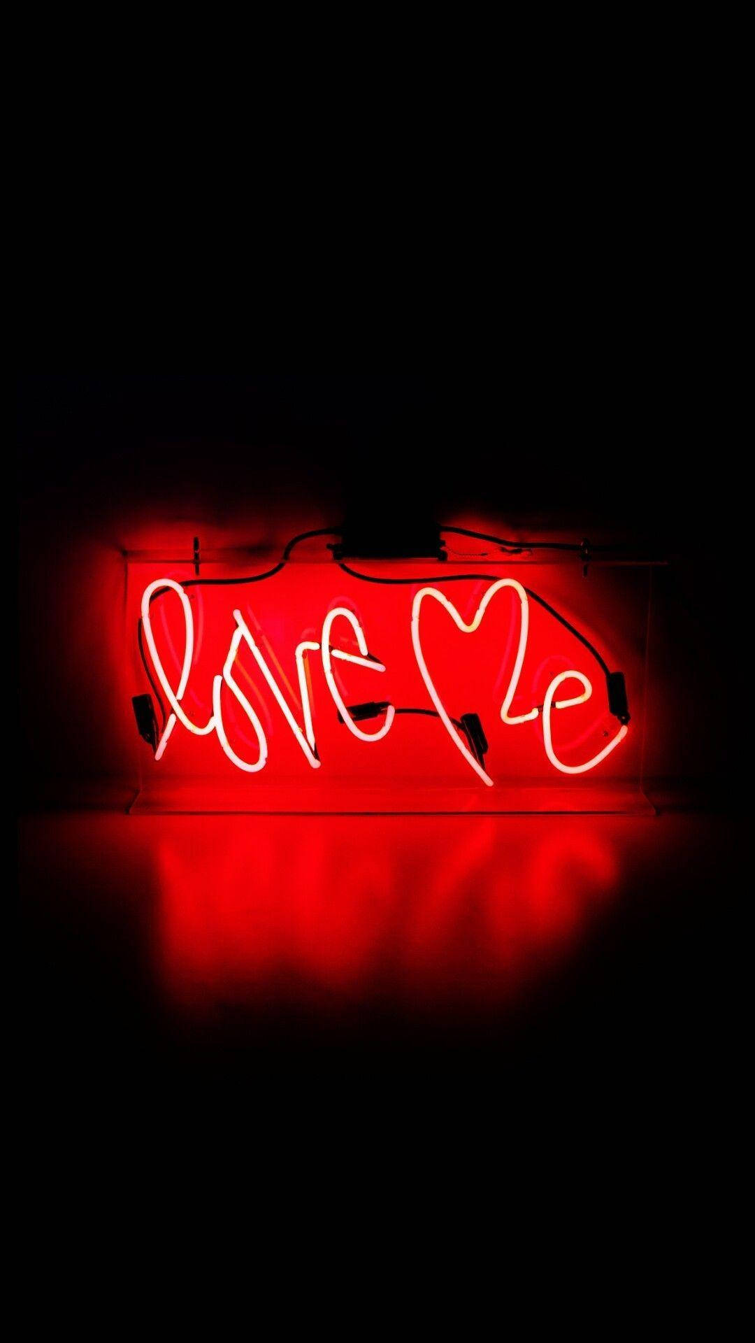 Roșu Estetic Neon Love Me Fundal