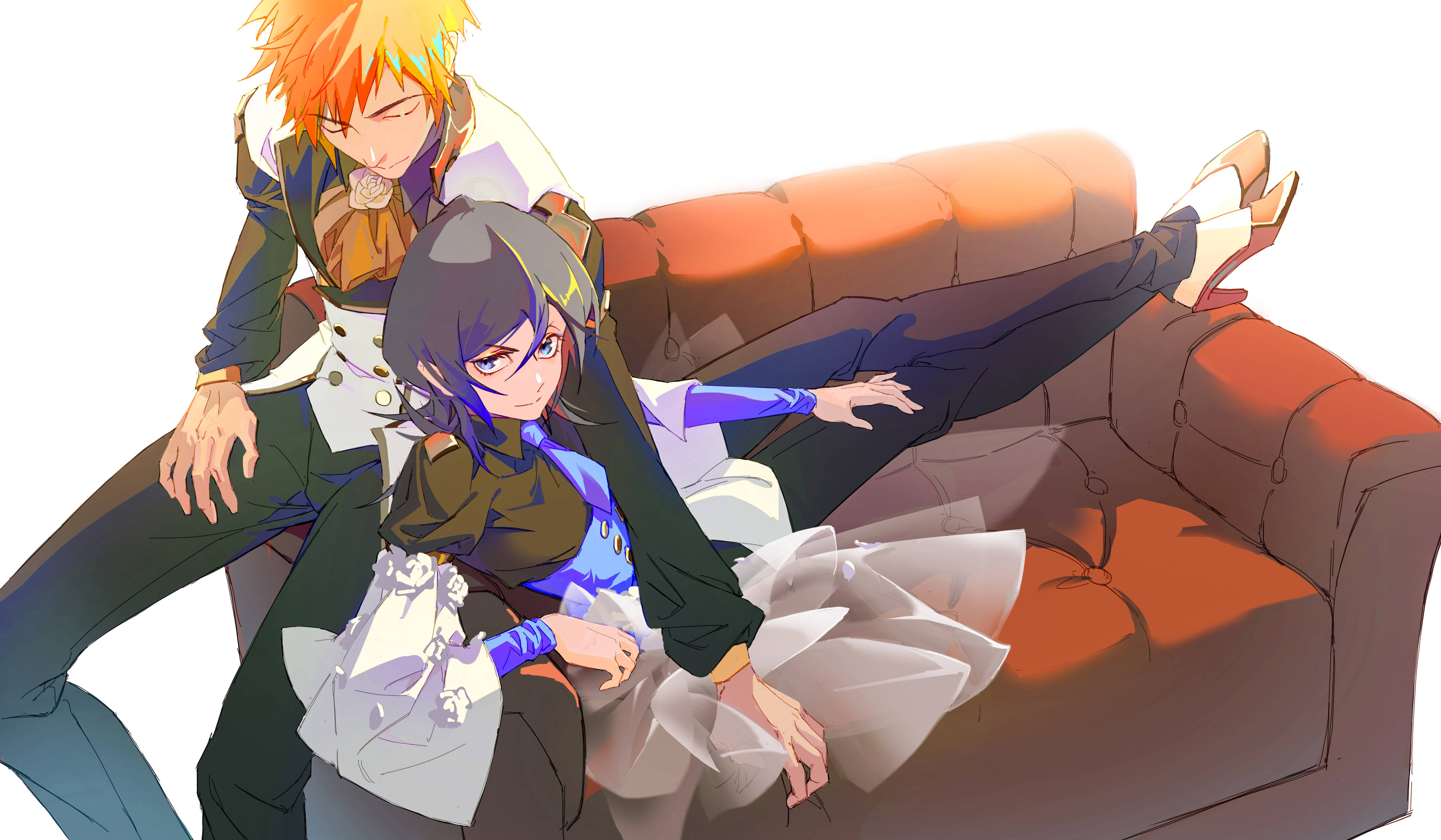 Rukia și Ichigo drăgălași Bleach 4K Ultra HD Fundal