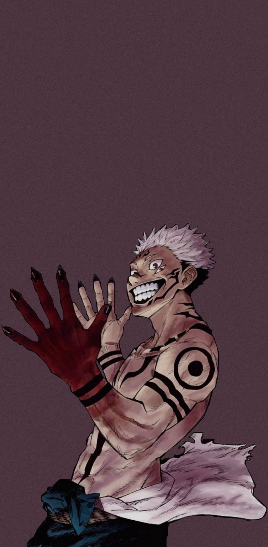 Ryomen Sukuna râzând în wallpaper anime Jujutsu Kaisen