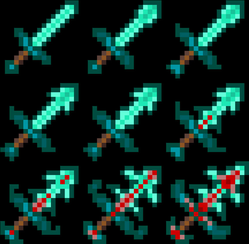 Săbii Minecraft Pixel Art Fundal
