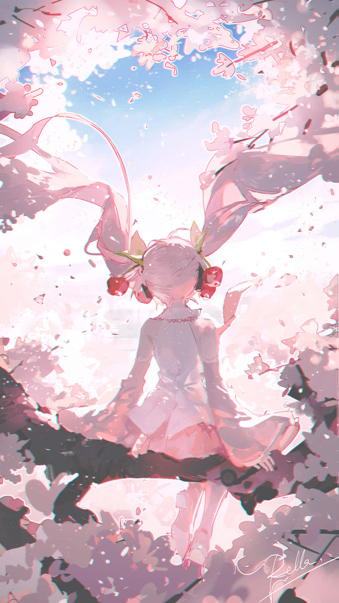 Sakura Miku în Anotimpul Primăverii Fundal