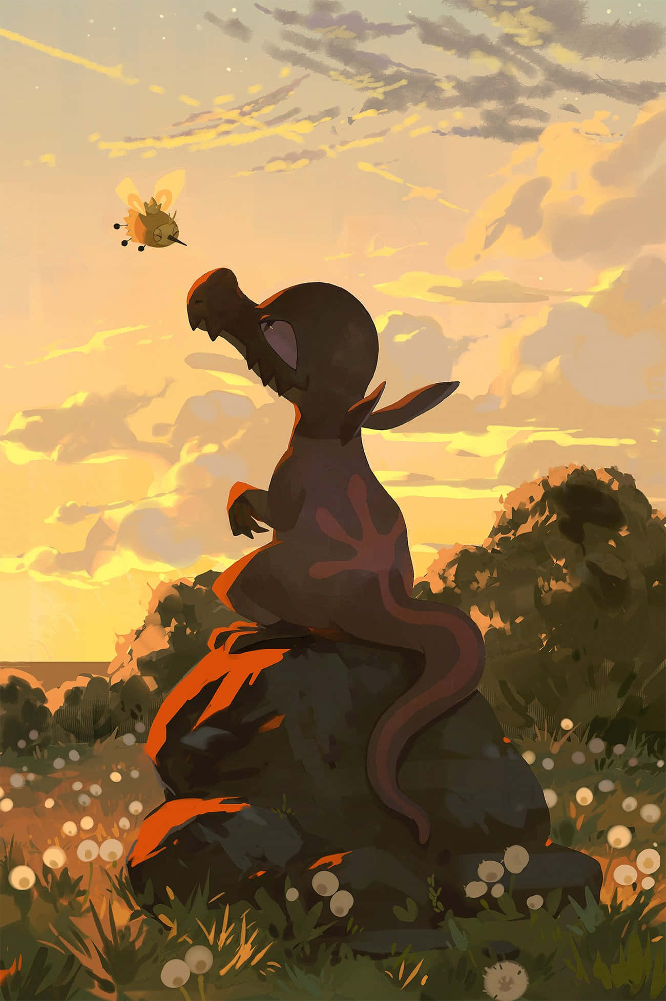 Salandit cu Cutiefly Fundal