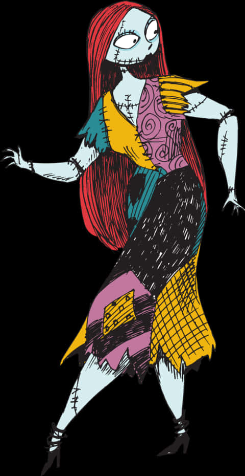 Sally Ilustrație Nightmare Before Christmas Fundal