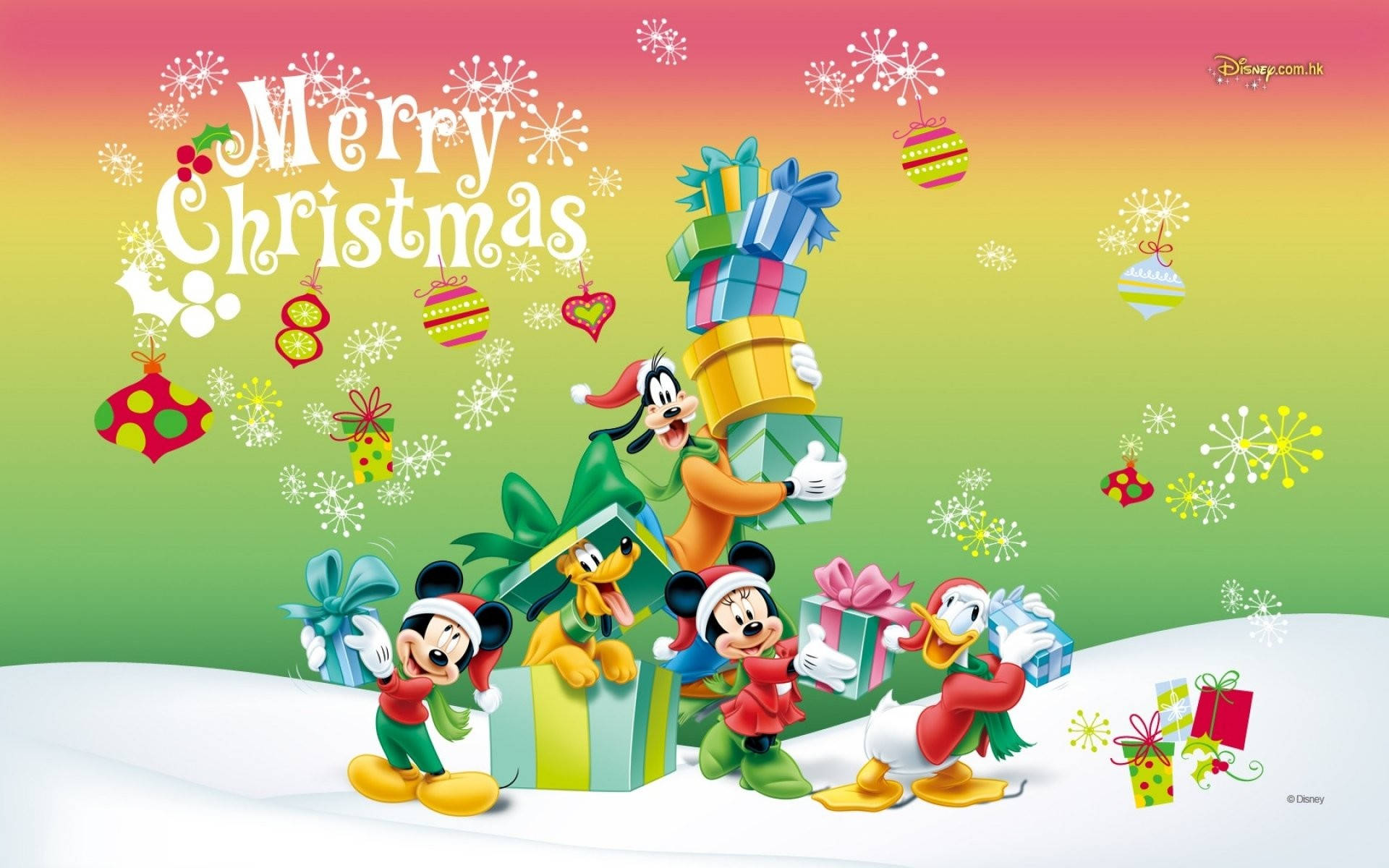 Salut de Crăciun Mickey Mouse Disney Fundal