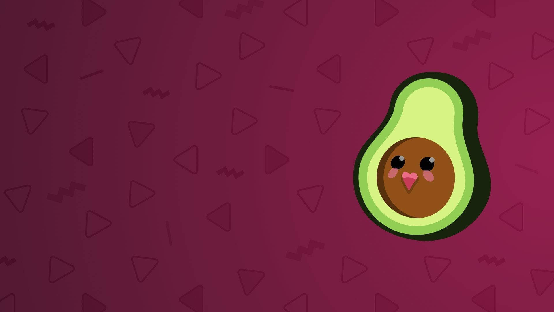 Sămânță de avocado zâmbitoare drăguță pe fundal maro Fundal