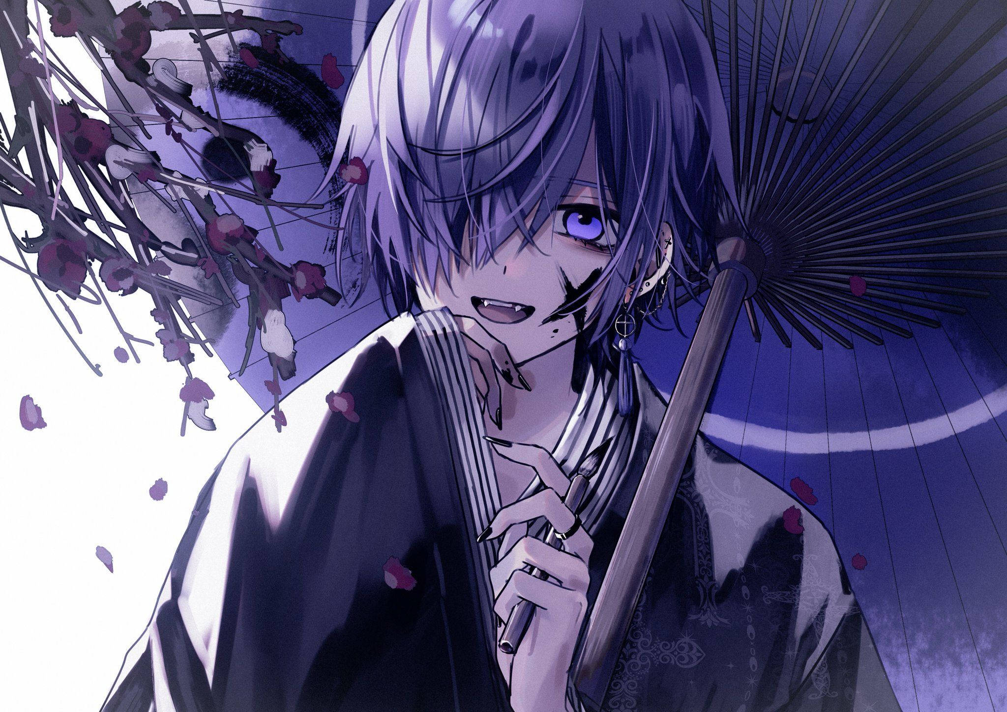 Samurai băiat anime edgy Fundal