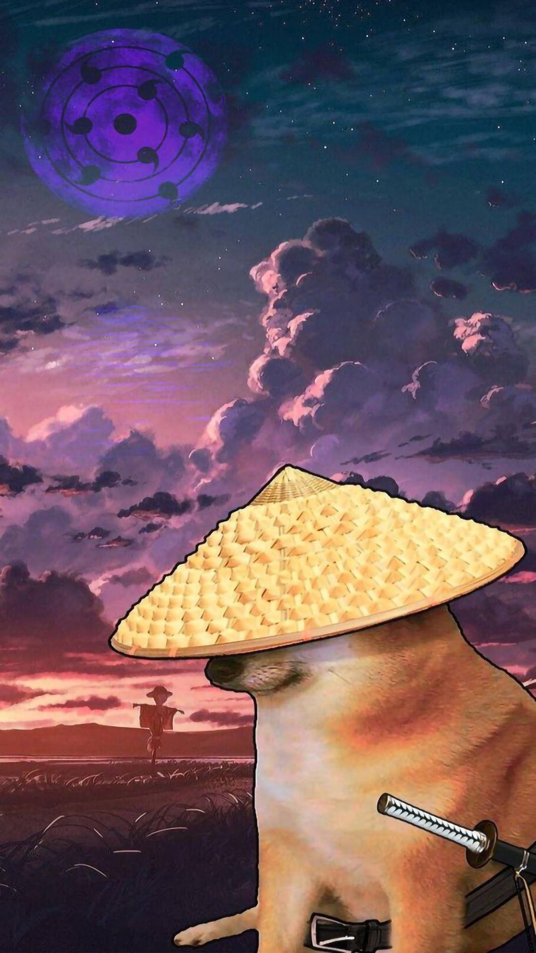 Samurai Doge Amuzant Estetic Fundal