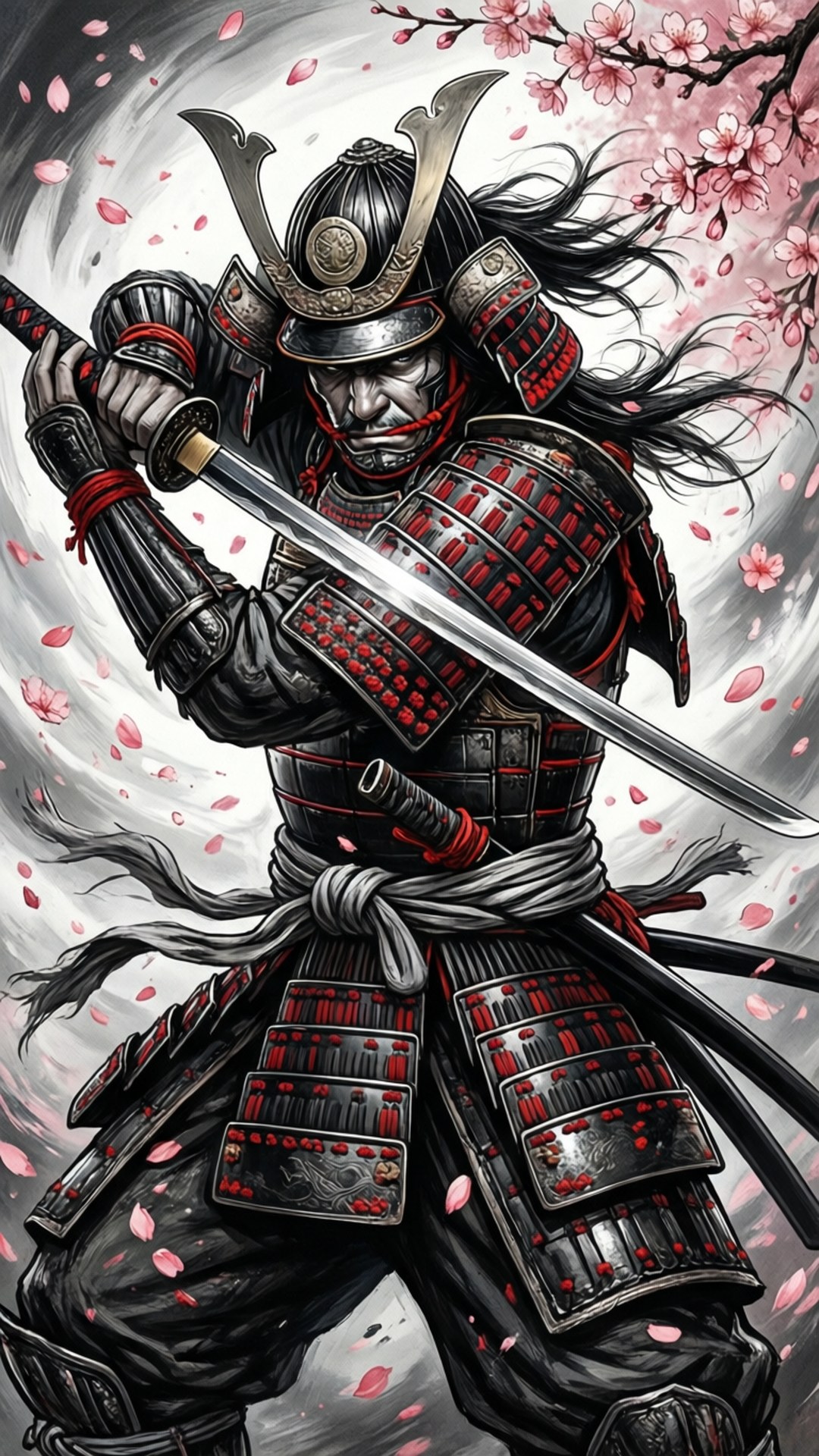 Samurai în Floare Fundal