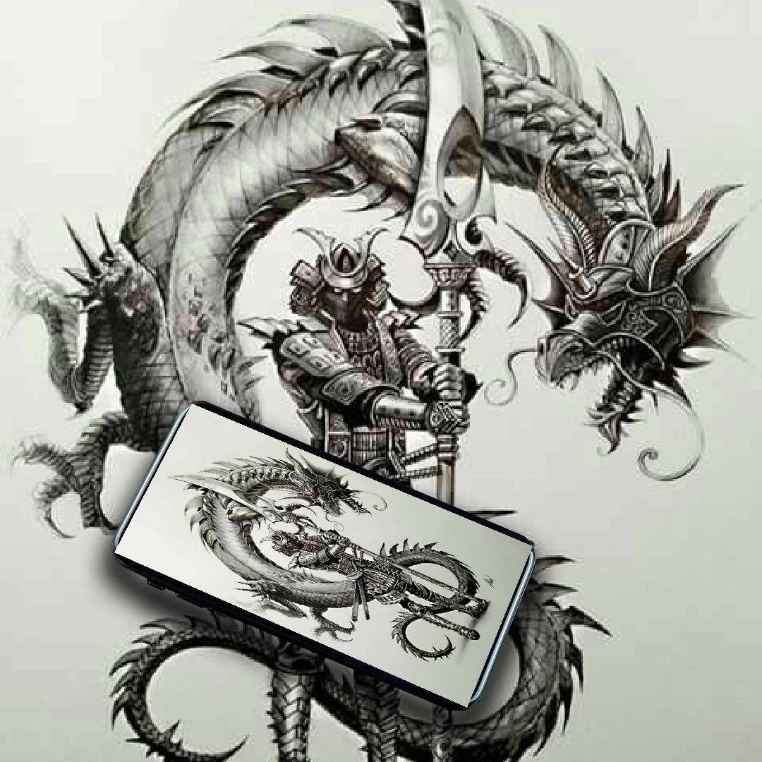 Samurai japonez cu dragon Fundal