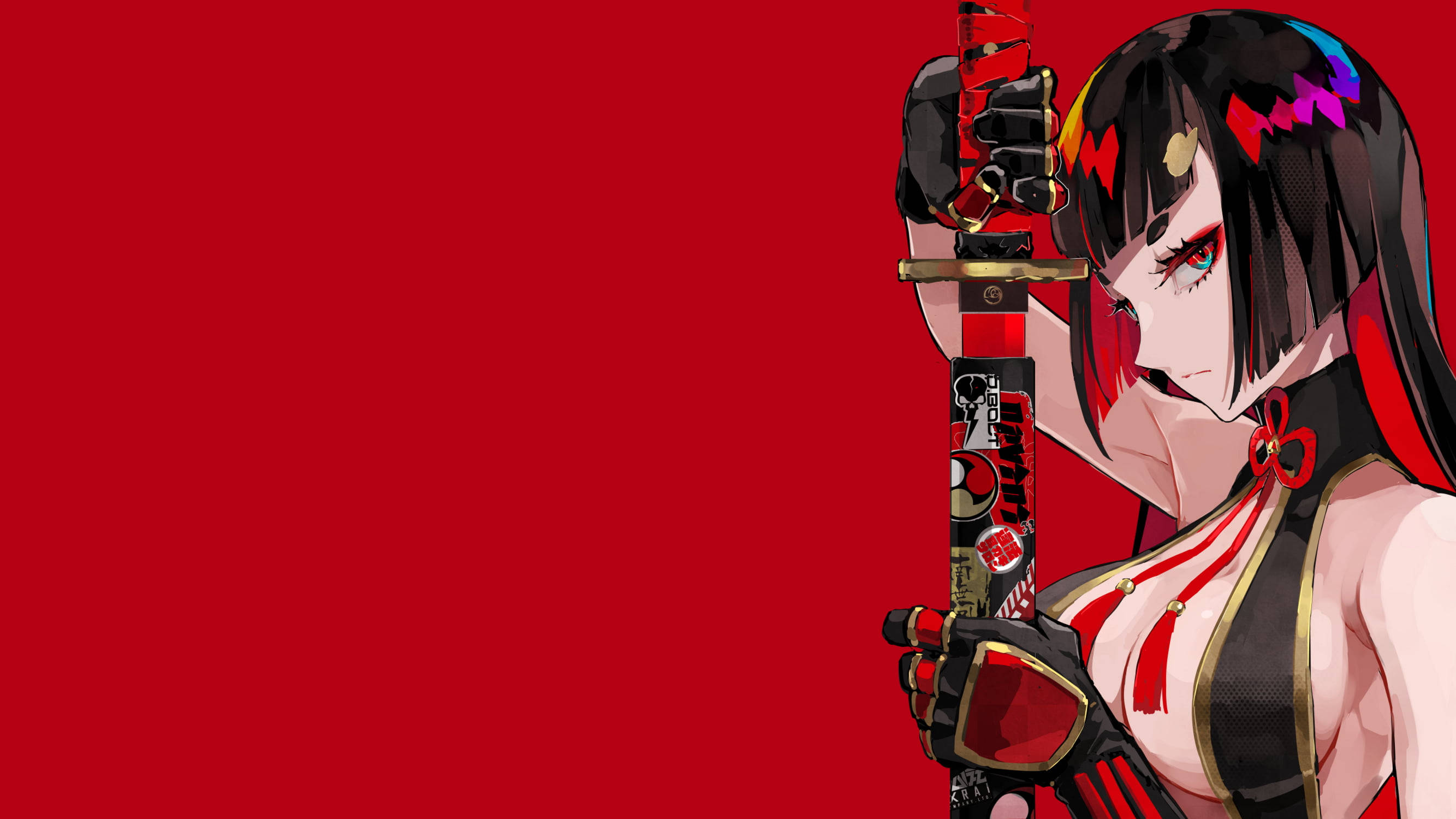 Samurai Roșu Anime Roșu Fundal