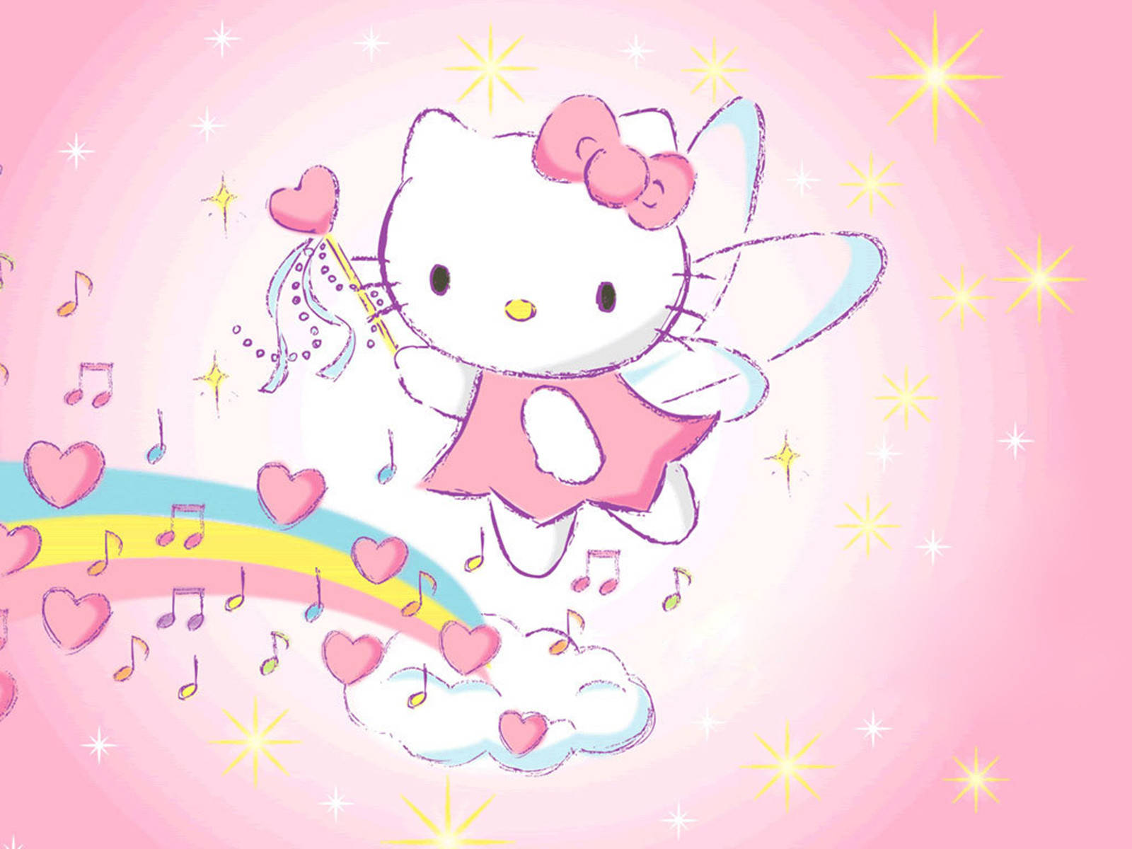 Sanrio Desktop Hello Kitty Zână Muzicală Fundal