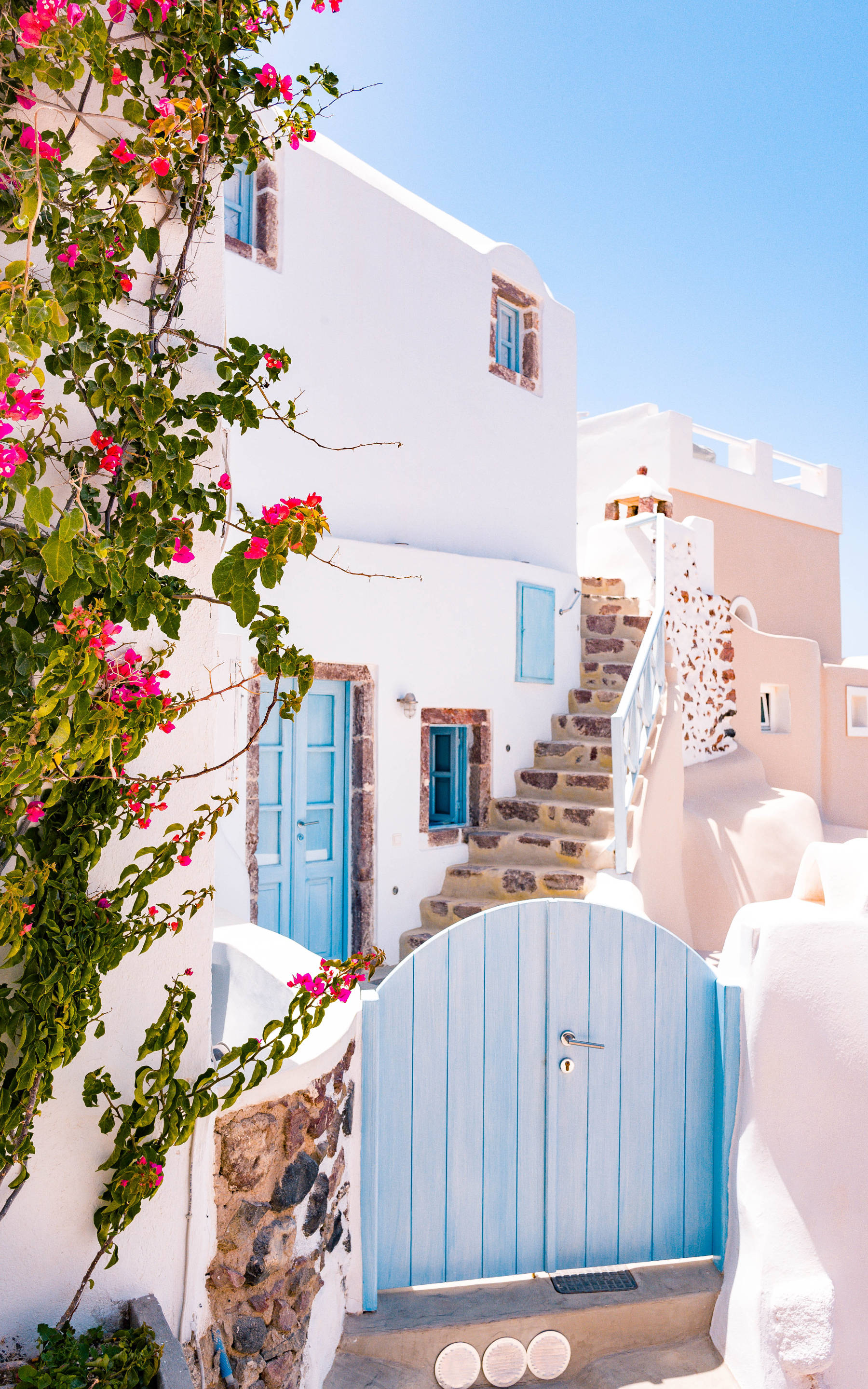 Santorini minimalist în culori pastelate Fundal