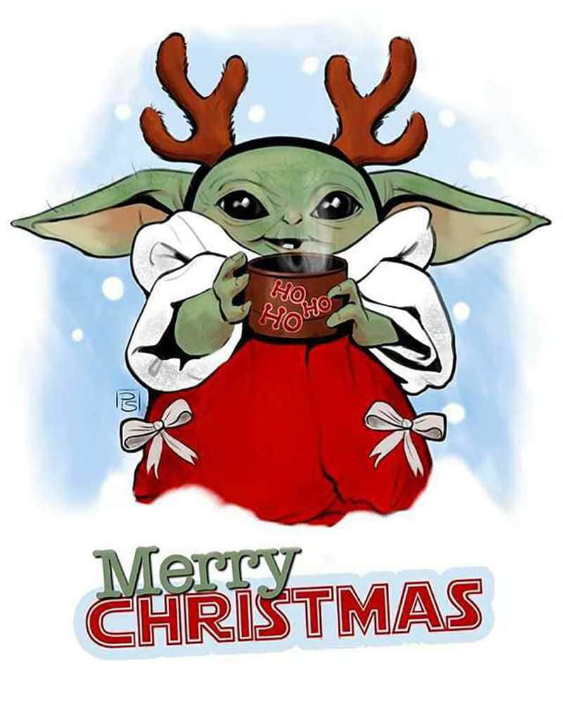 Sărbătorește Crăciunul cu Baby Yoda Fundal