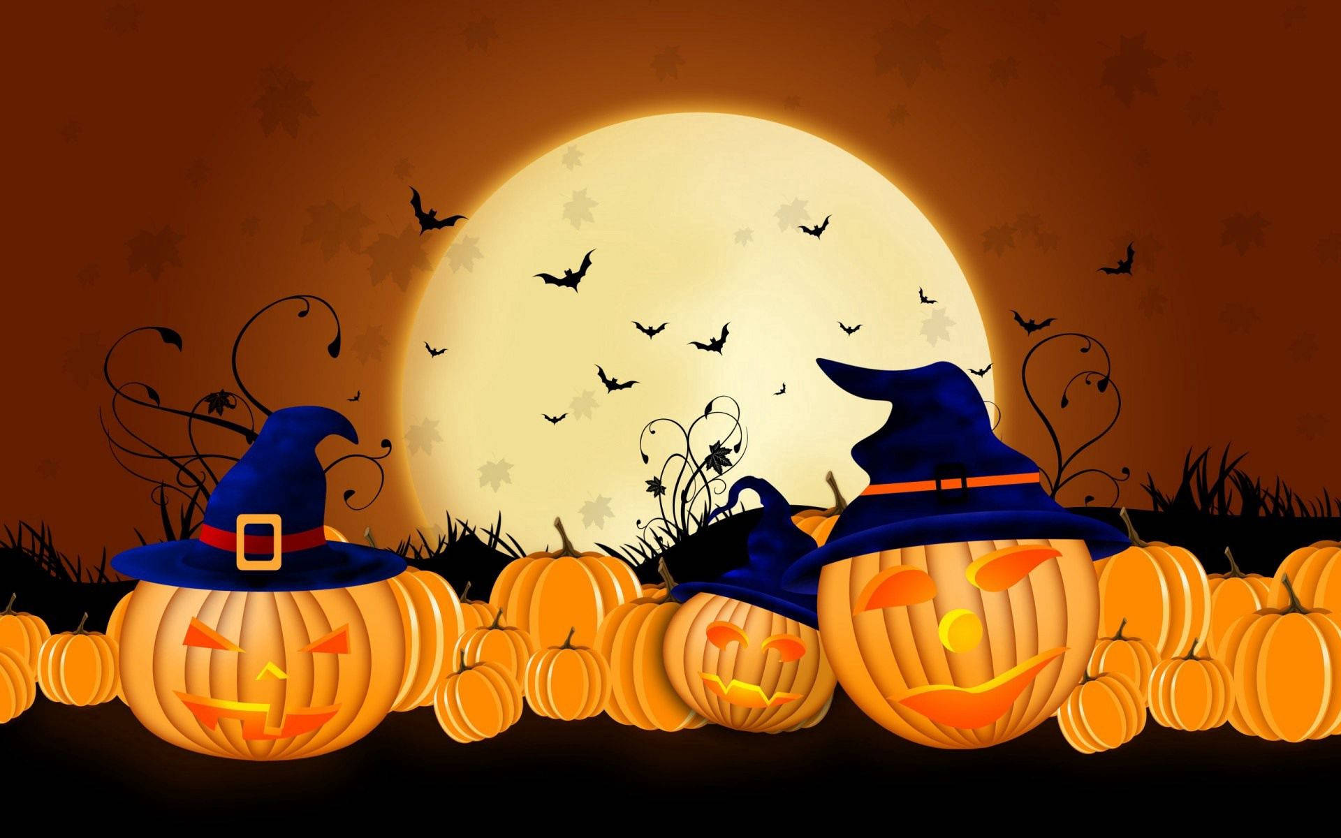 Sărbătorește magia Halloween-ului cu dovleci colorați! Fundal