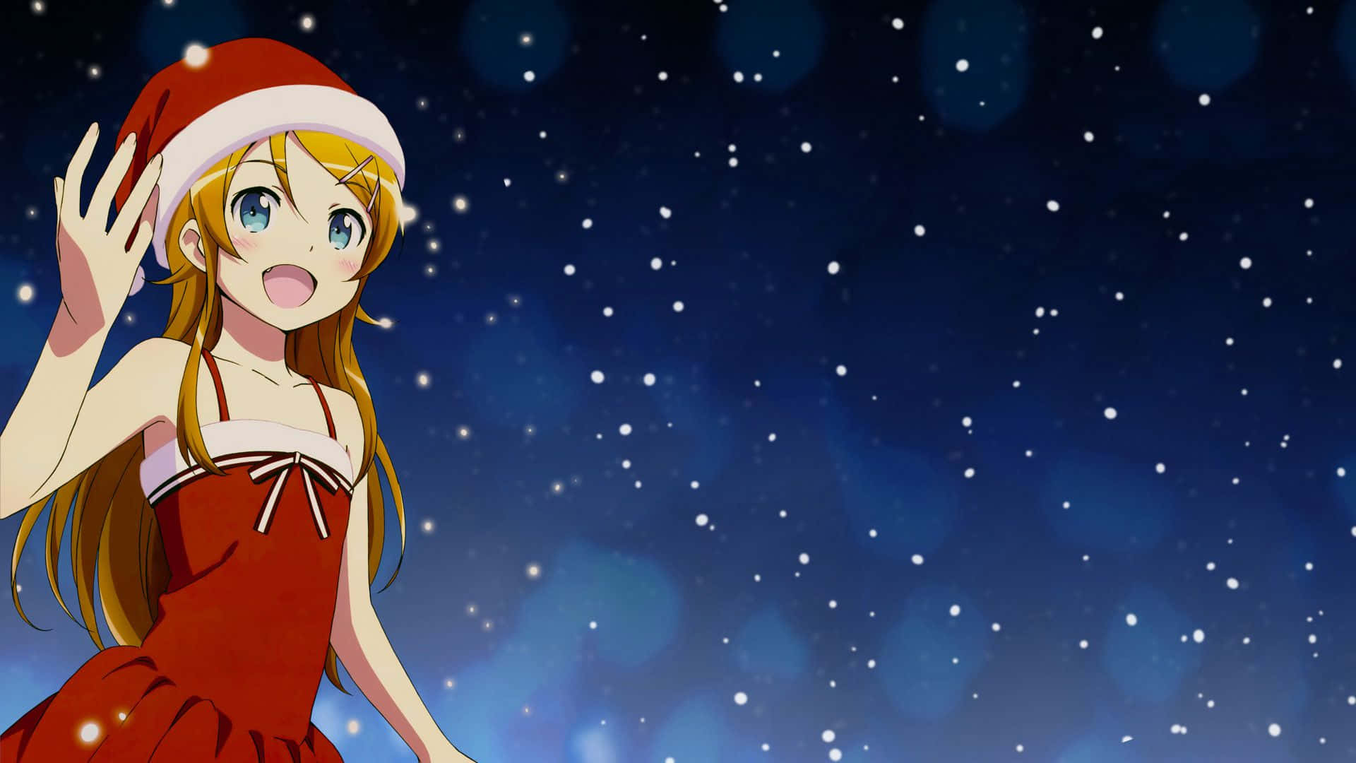 Sărbătorește Sezonul Festiv cu Anime de Crăciun Fundal
