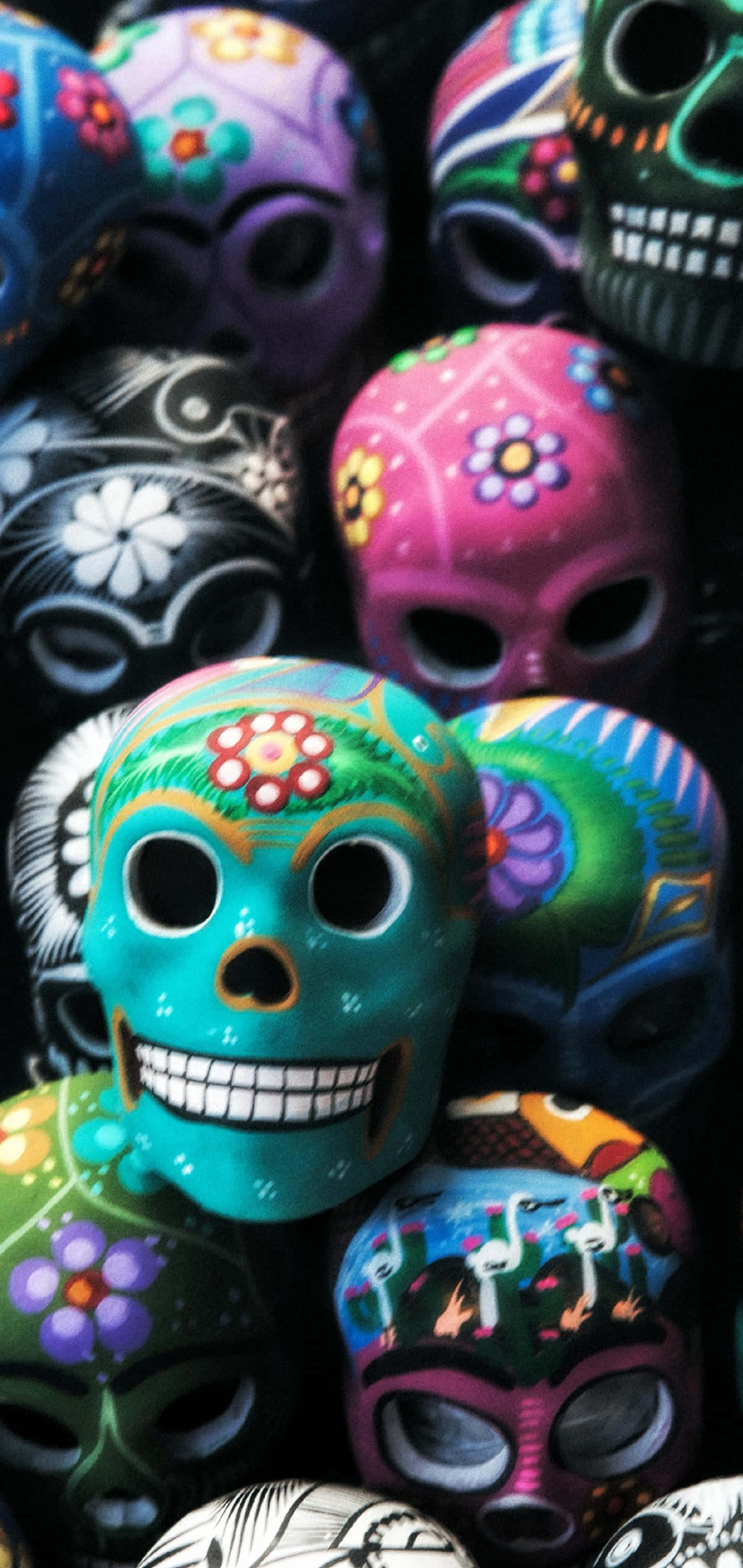 Sărbătorește și Protejează cu un Telefon Splendid Sugar Skull Fundal