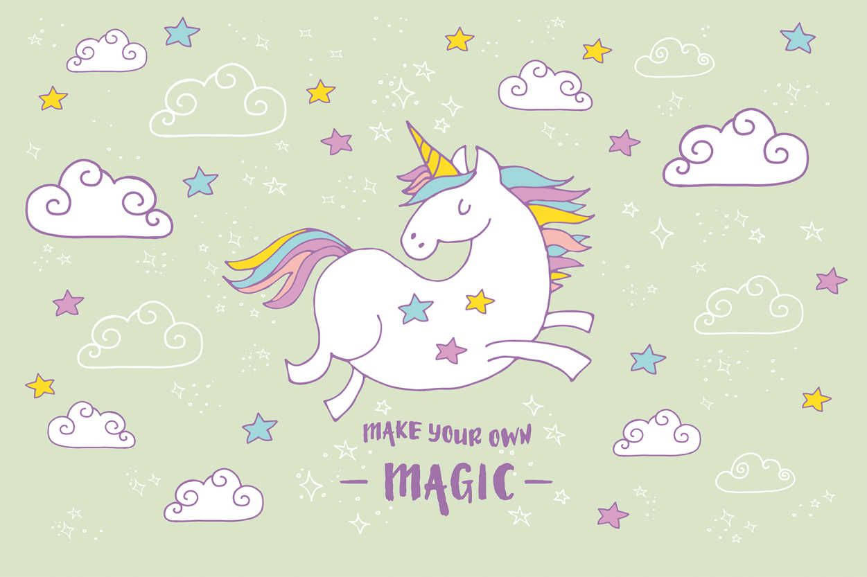 Sărbătorește-ți Magia cu acest Unicorn Distractiv și Colorat! Fundal