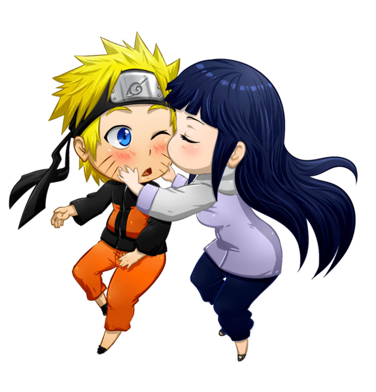 Sărut drăguț Naruto Chibi Fundal