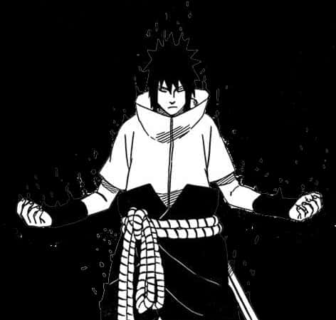 Sasuke meditează în întuneric Fundal