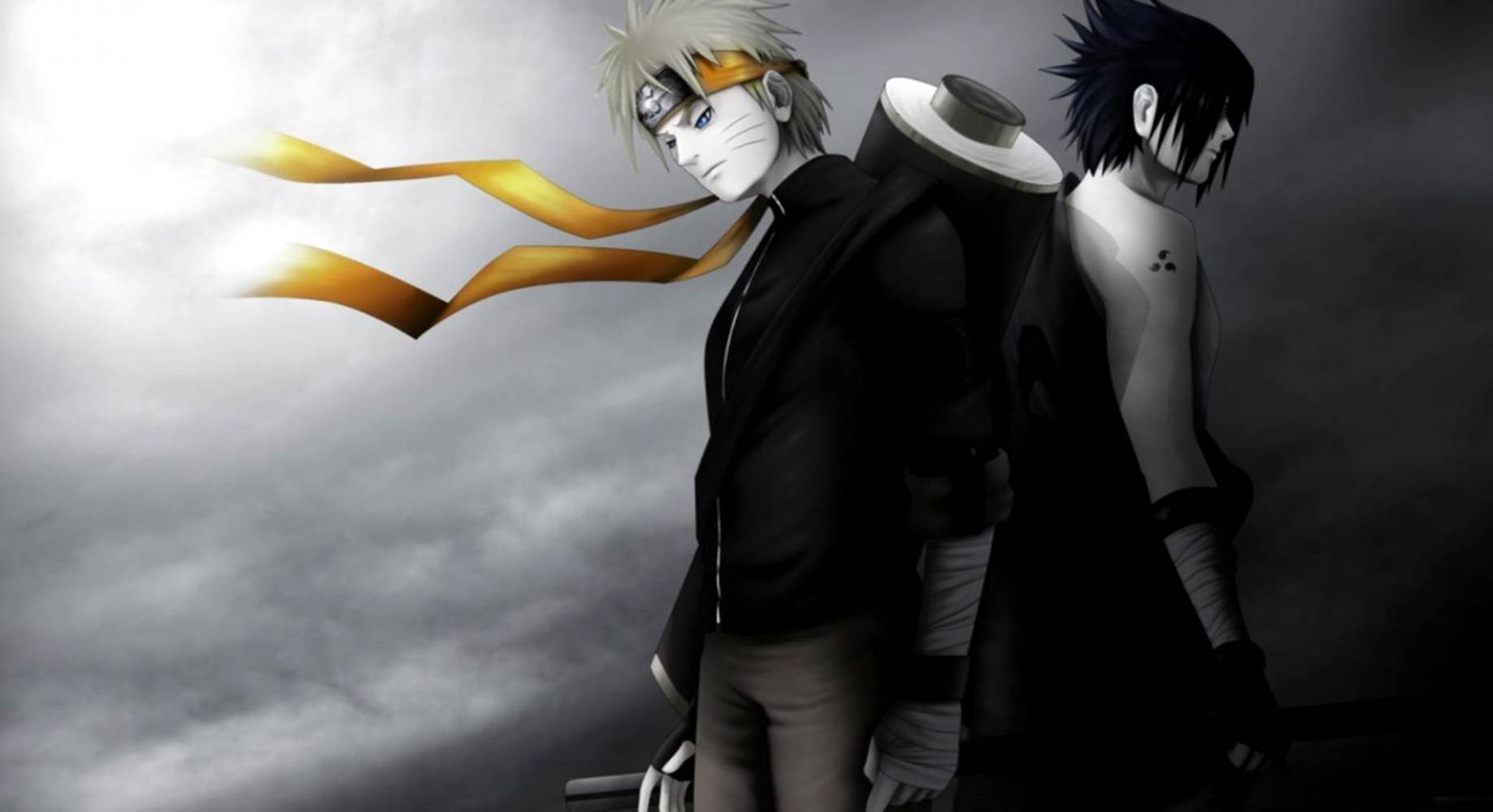 Sasuke mohorât și Naruto negru Fundal