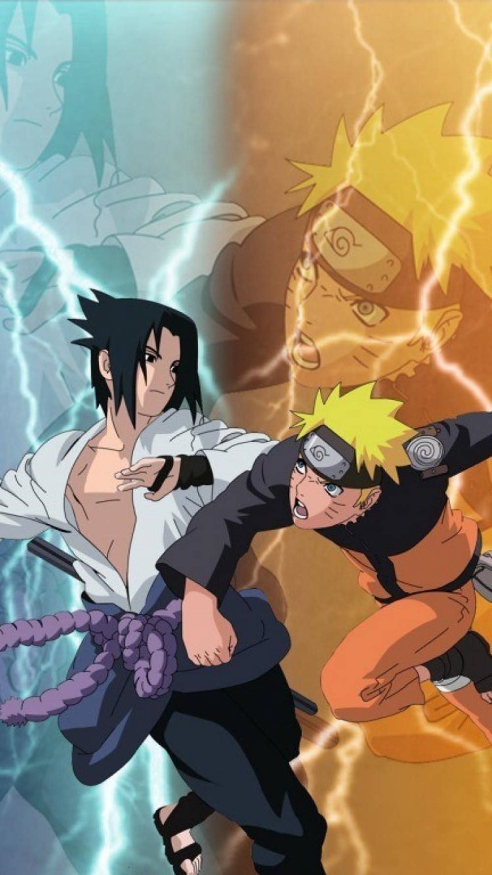 Sasuke Naruto în luptă iPhone Fundal