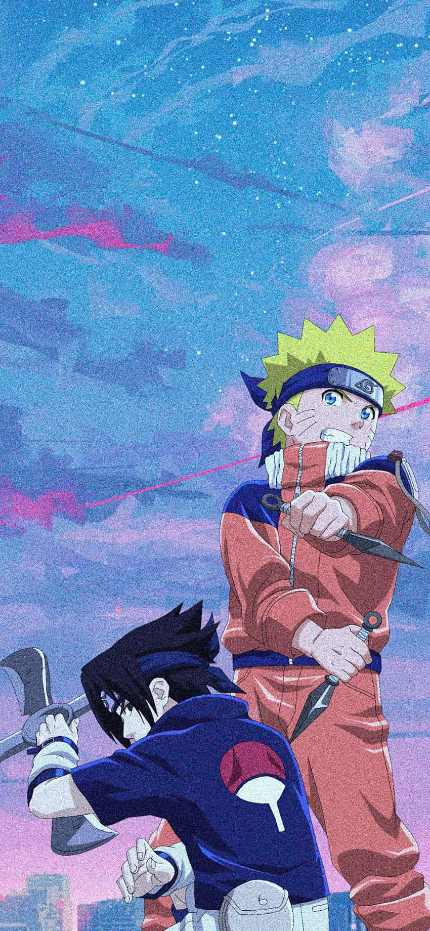 Sasuke și Naruto Fundal Telefon Estetic Fundal
