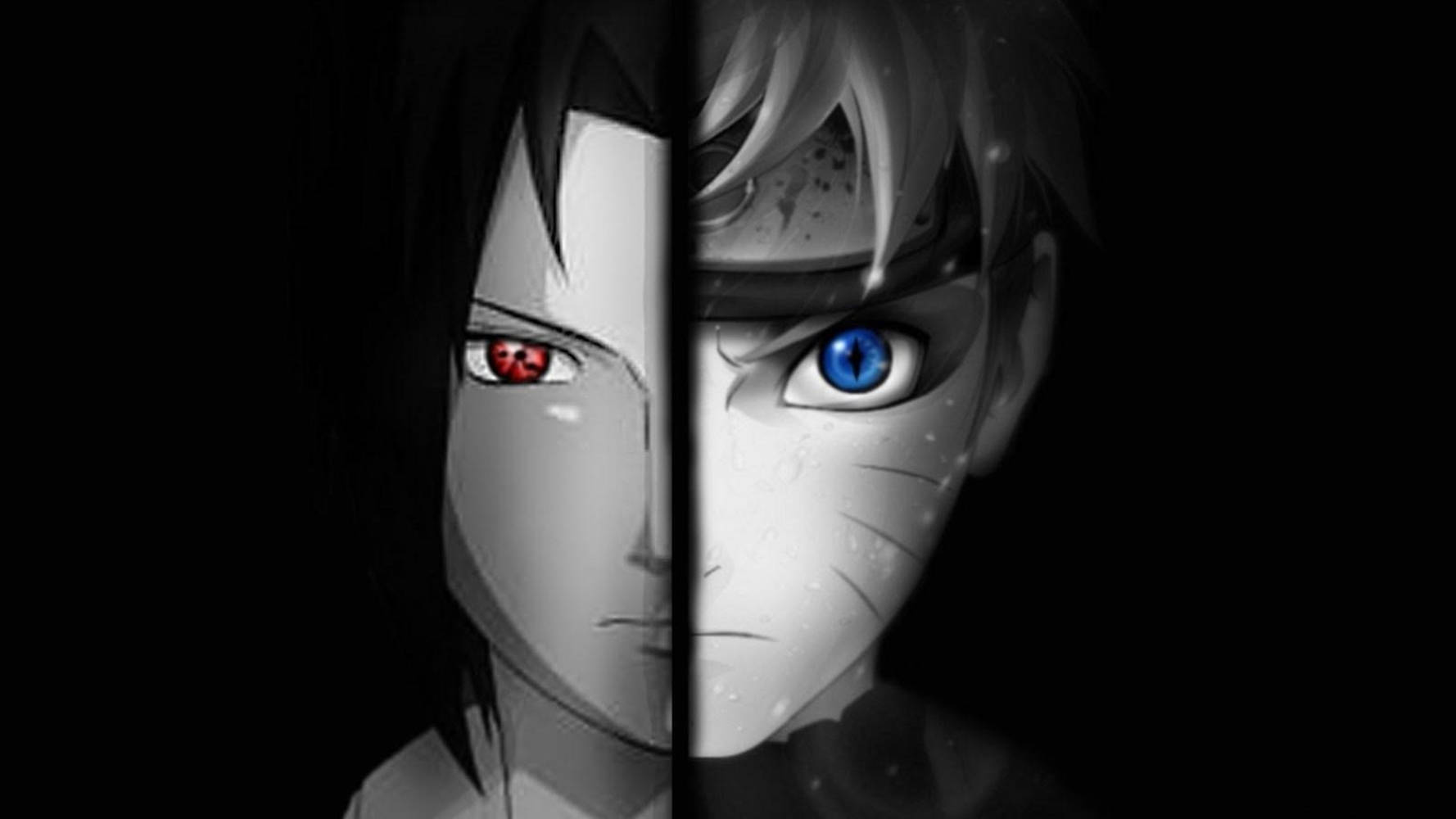Sasuke și Naruto față în față pentru laptop Fundal