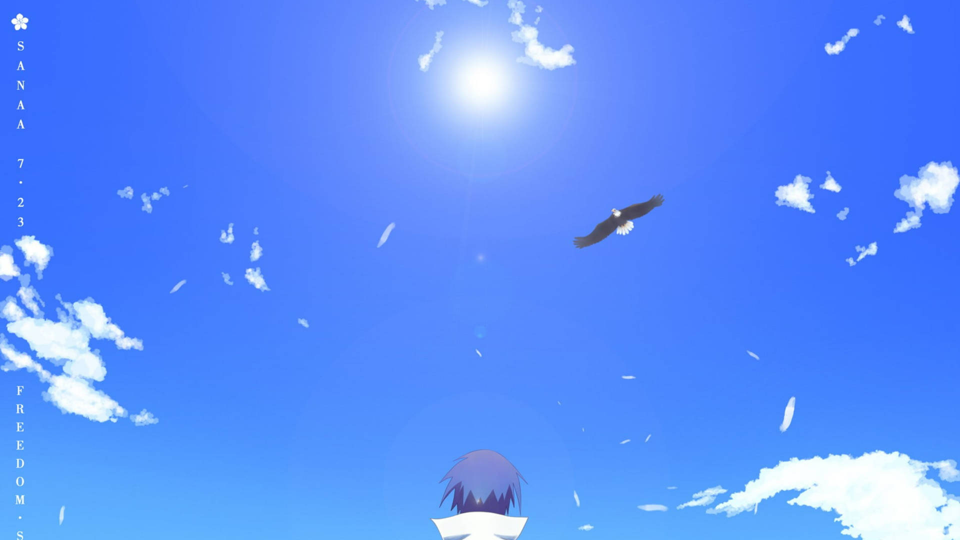 Tapet cu Sasuke sub cerul albastru însorit. — Sasuke Fundal