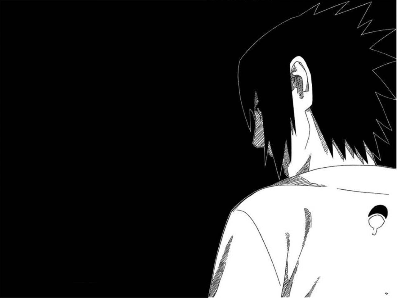 Sasuke Uchiha Anime Negru Fundal