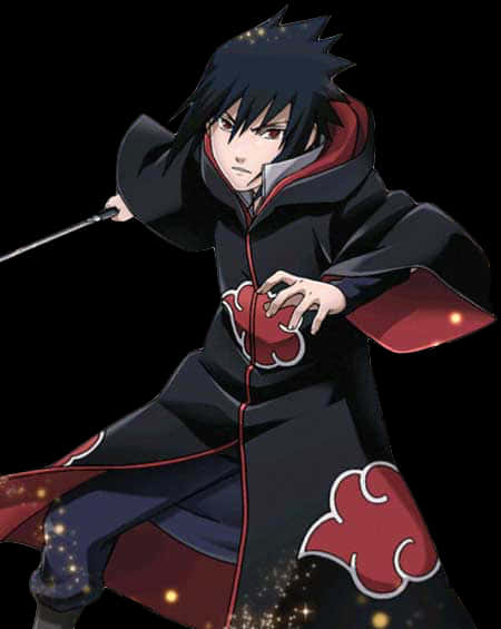 Sasuke Uchiha în ţinuta Akatsuki Fundal