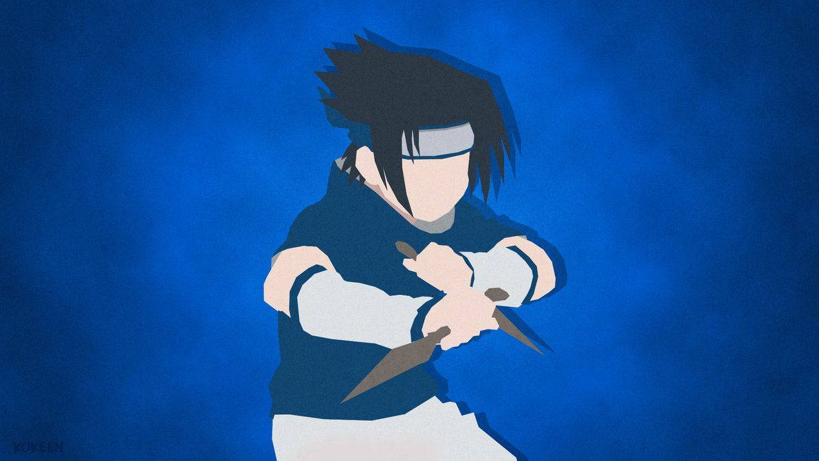 Sasuke Uchiha în operă de artă albastru regal Fundal