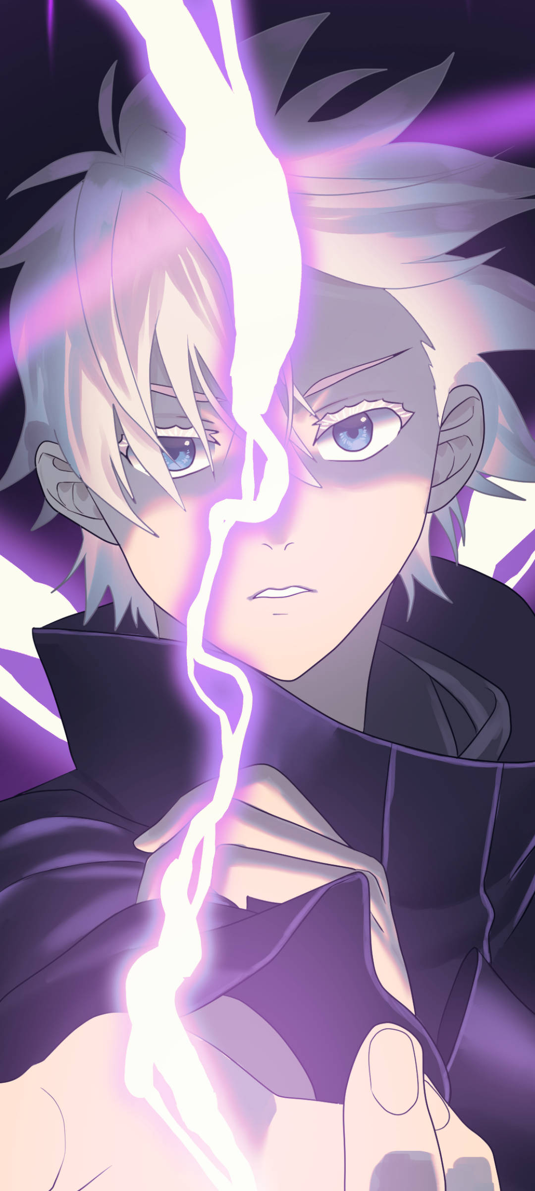 Satoru Gojo Cool Purple Thunder Jujutsu Kaisen Telefon Fundal
