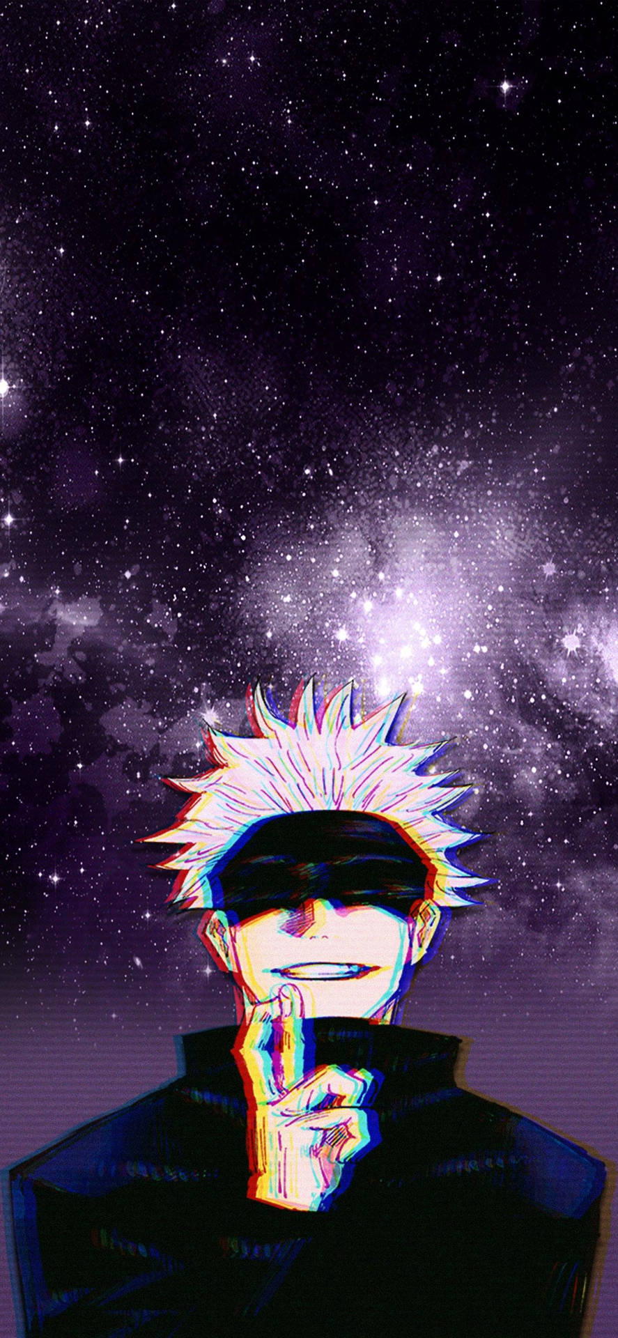 Satoru Gojo Jujutsu Kaisen editare galaxie infinită wallpaper