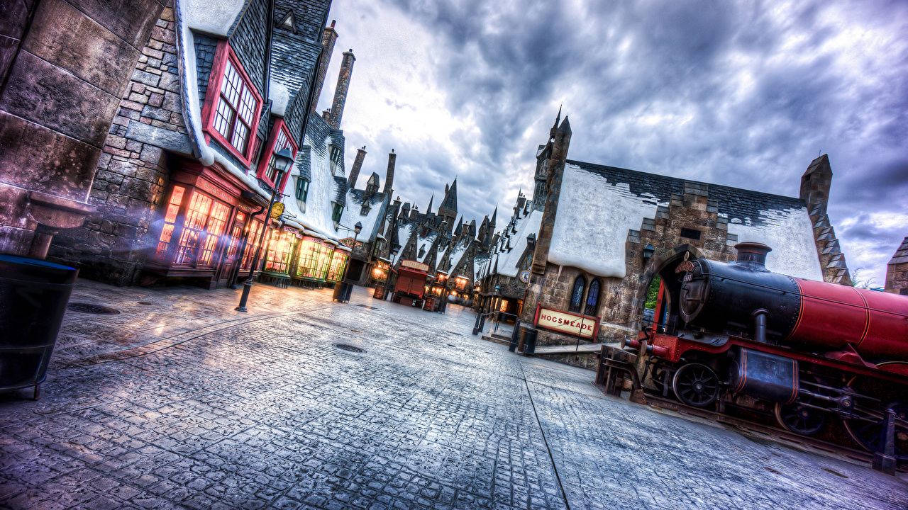 Satul Hogsmeade din Harry Potter Estetică Fundal