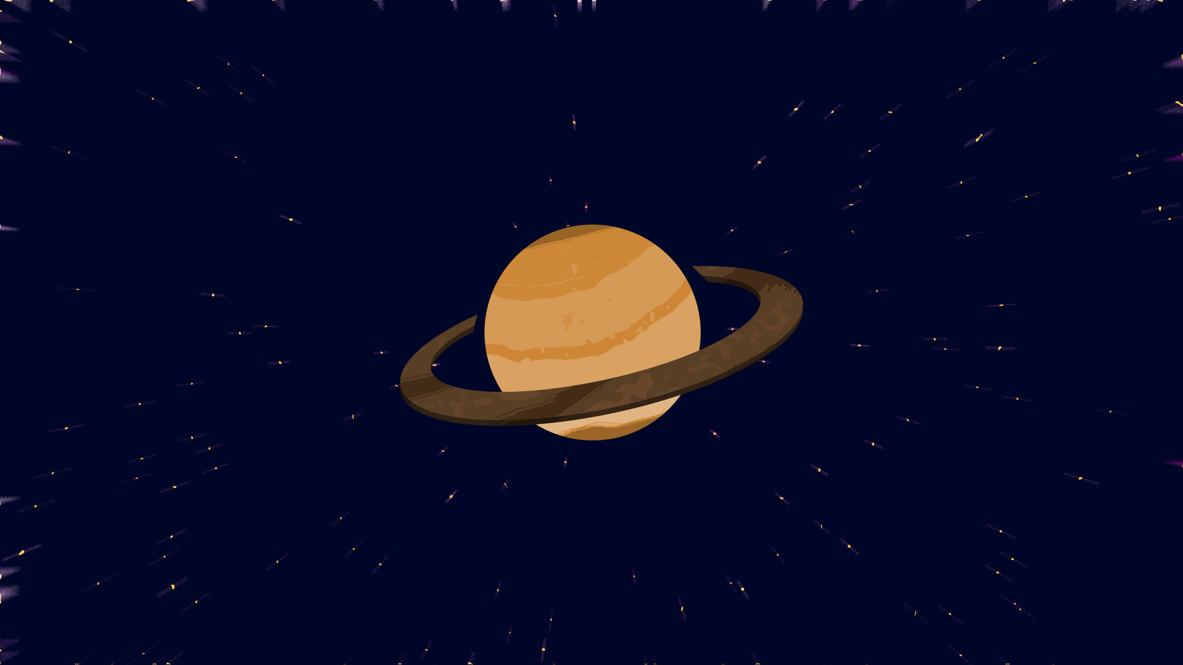 Saturn desen animat 4K Fundal