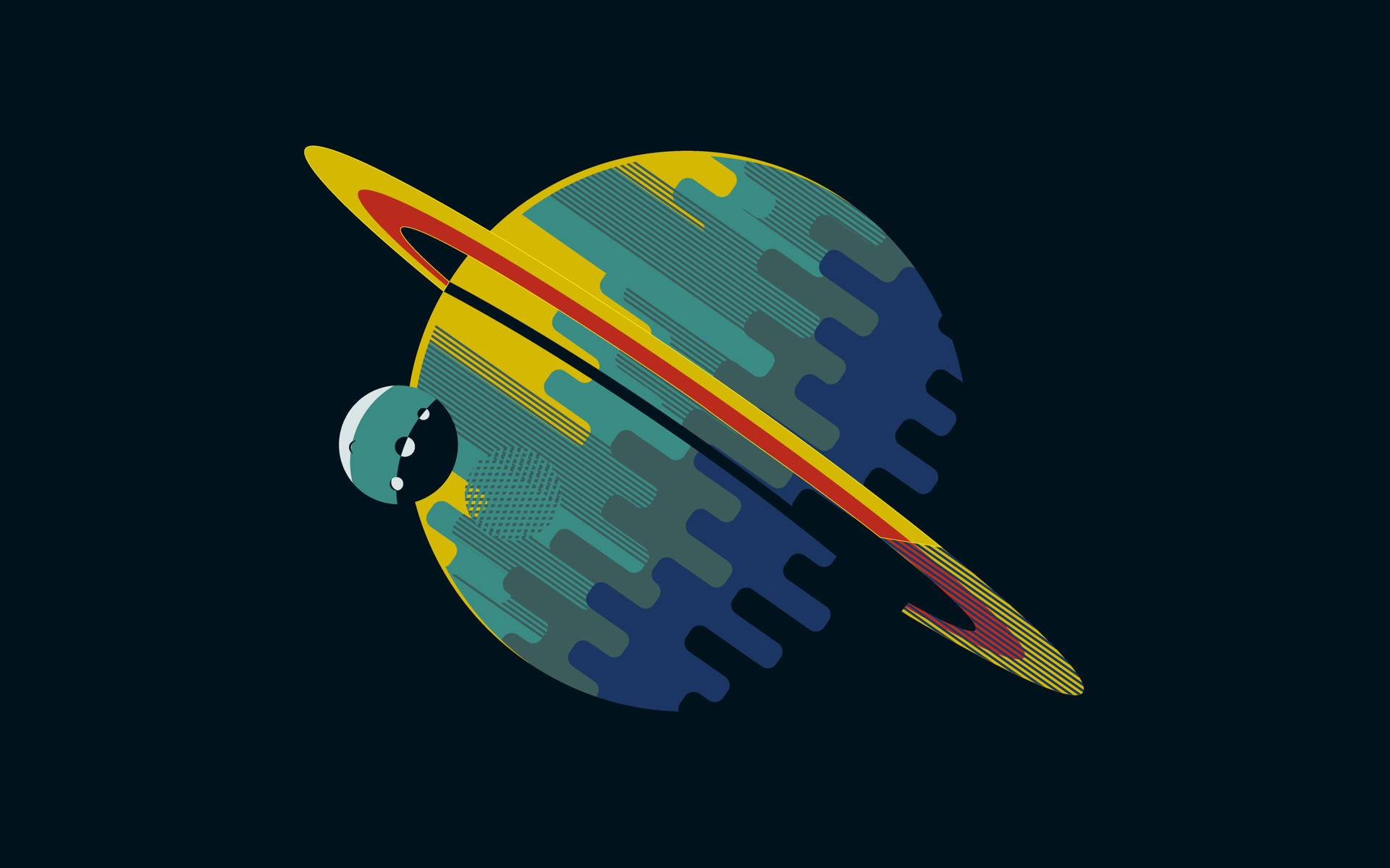 Saturn funky 4K — 4K spațiu GIF Fundal