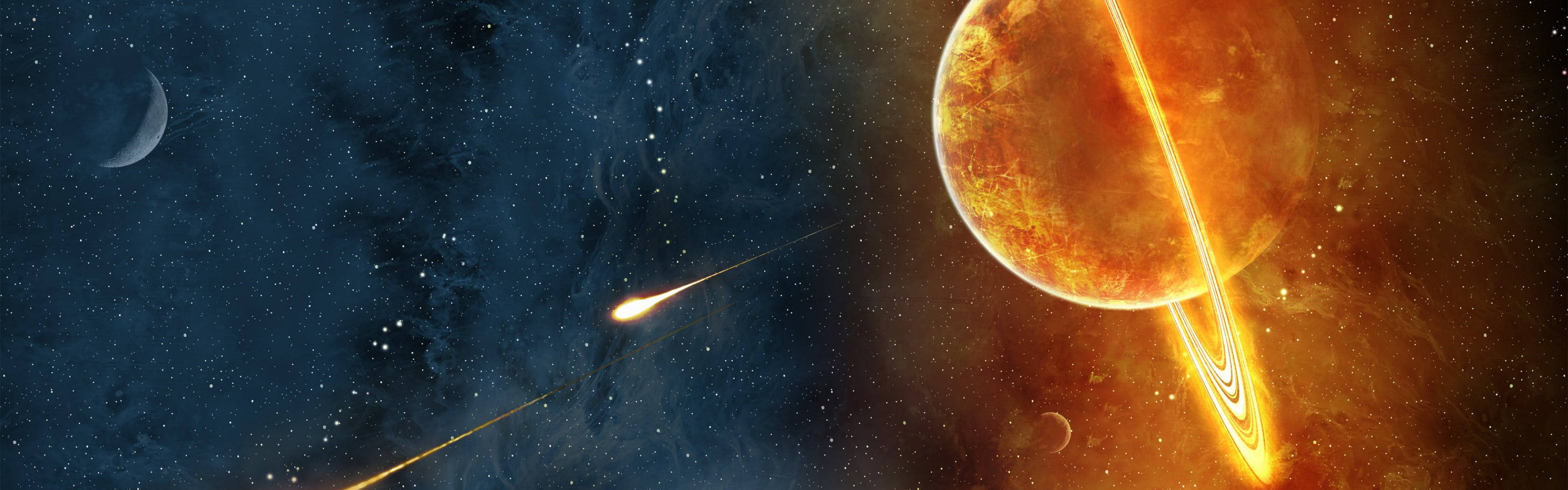 Saturn în flăcări 4K Fundal