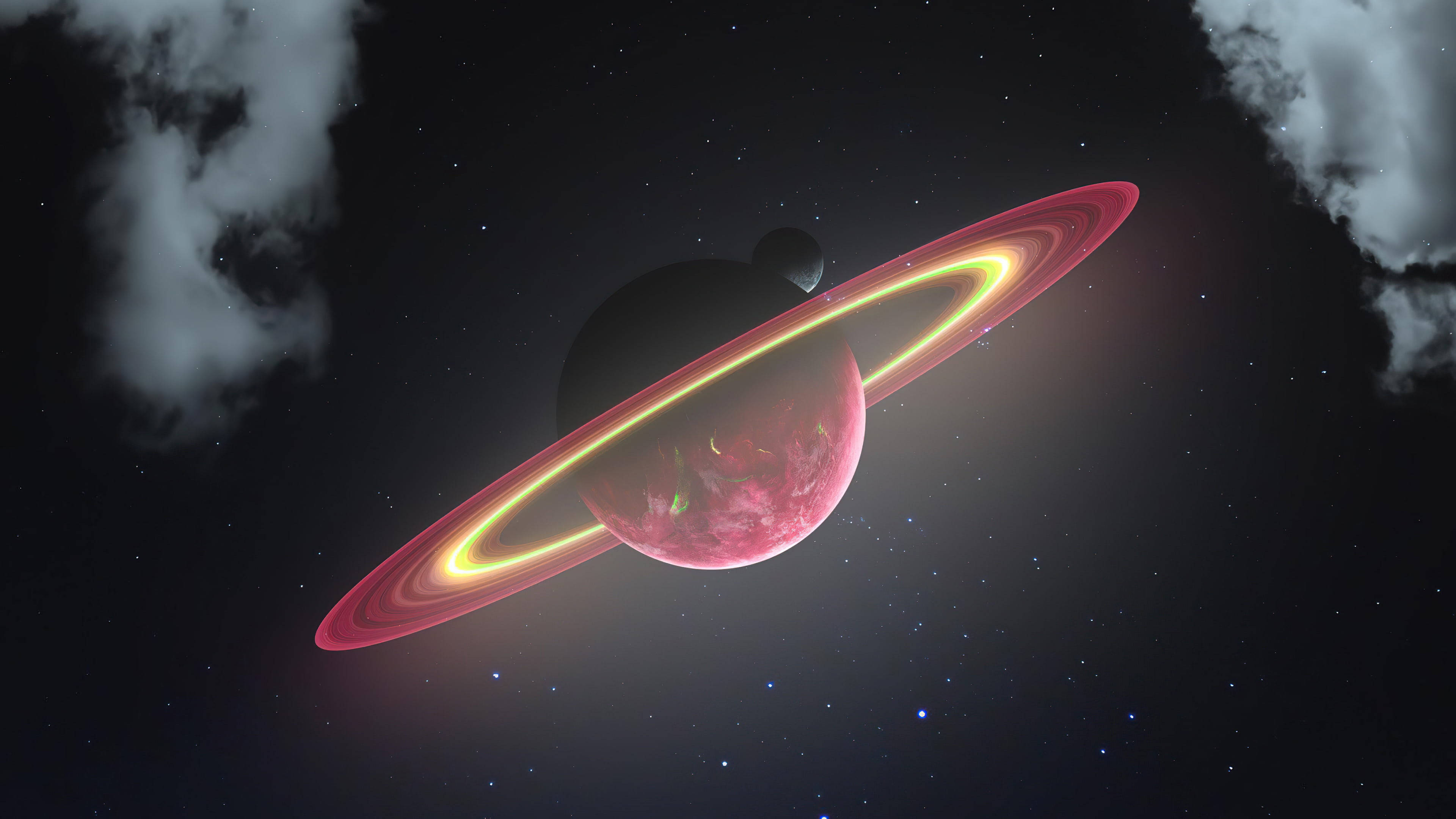Saturn roșu-violet 4K Fundal