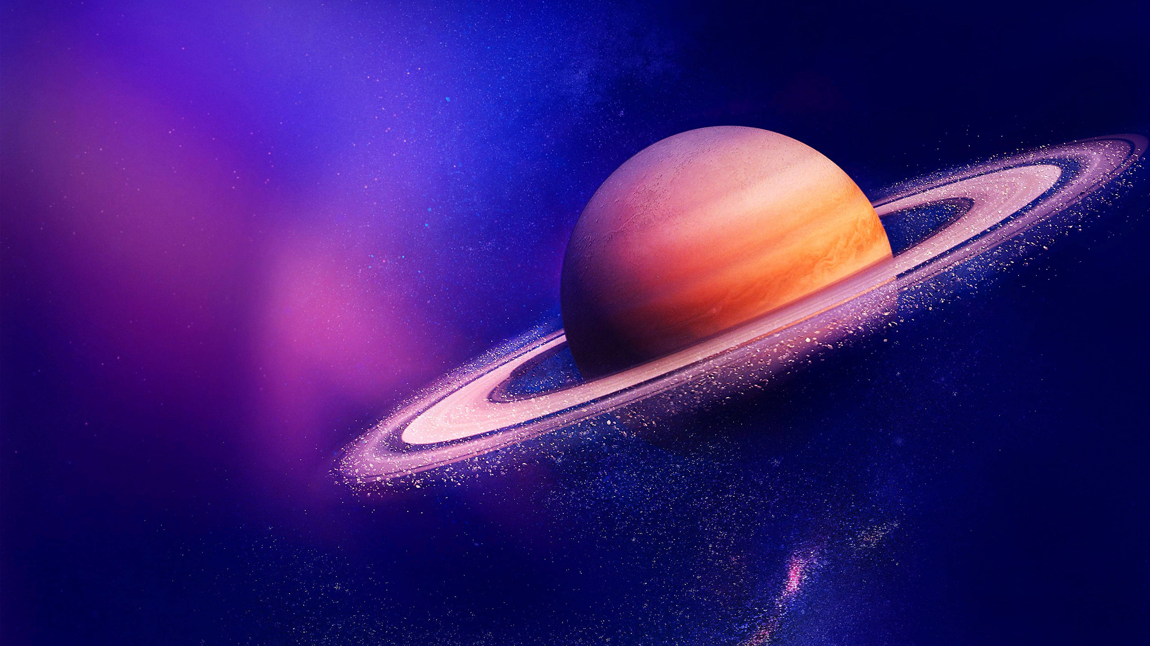 Saturn strălucitor 4K Fundal