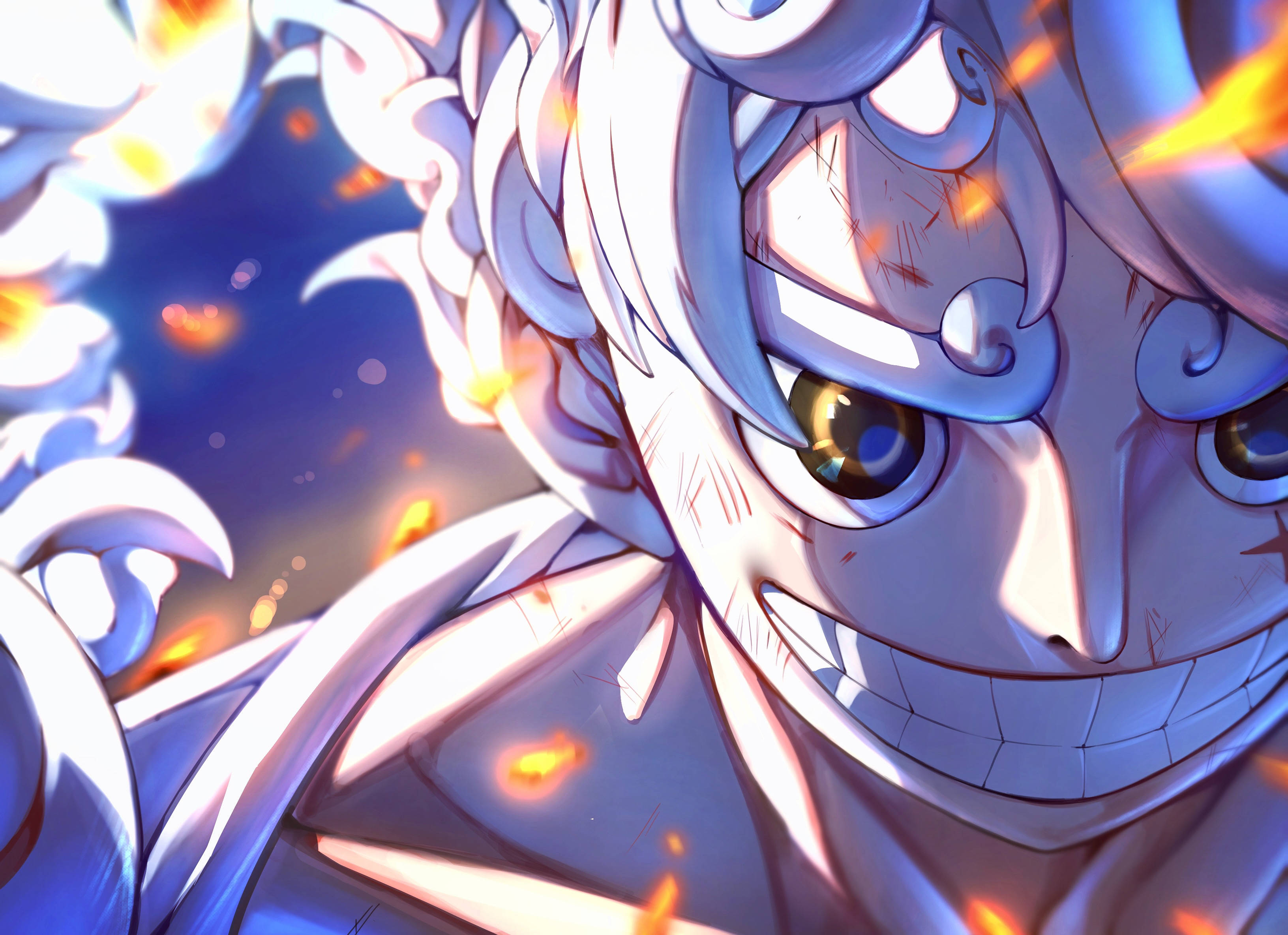 Scântei de foc cu Luffy Joy Boy Fundal