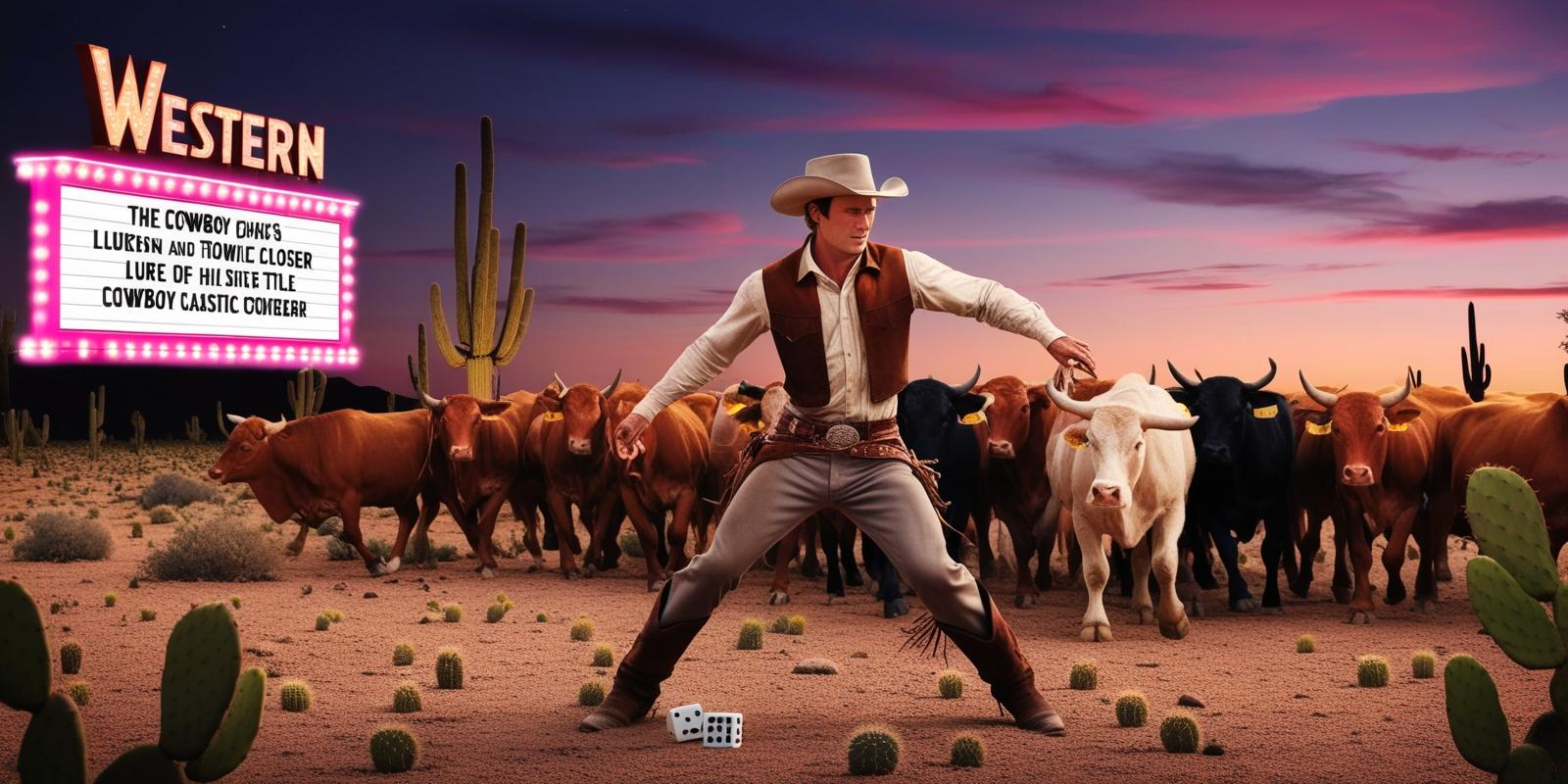 Scenă de film western cu cowboy Fundal