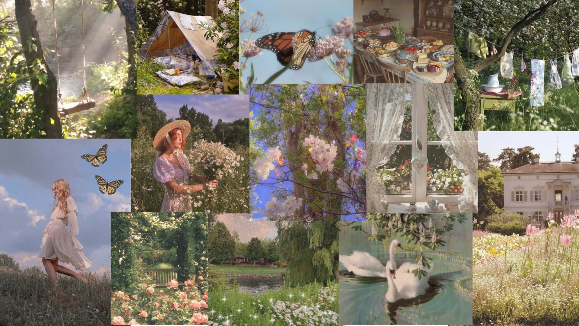 Scenă fermecătoare în stil Cottagecore Fundal