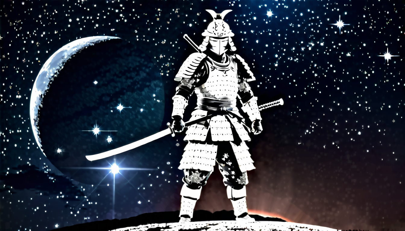 Scenă spațială vintage Ukiyo-e japoneză Fundal