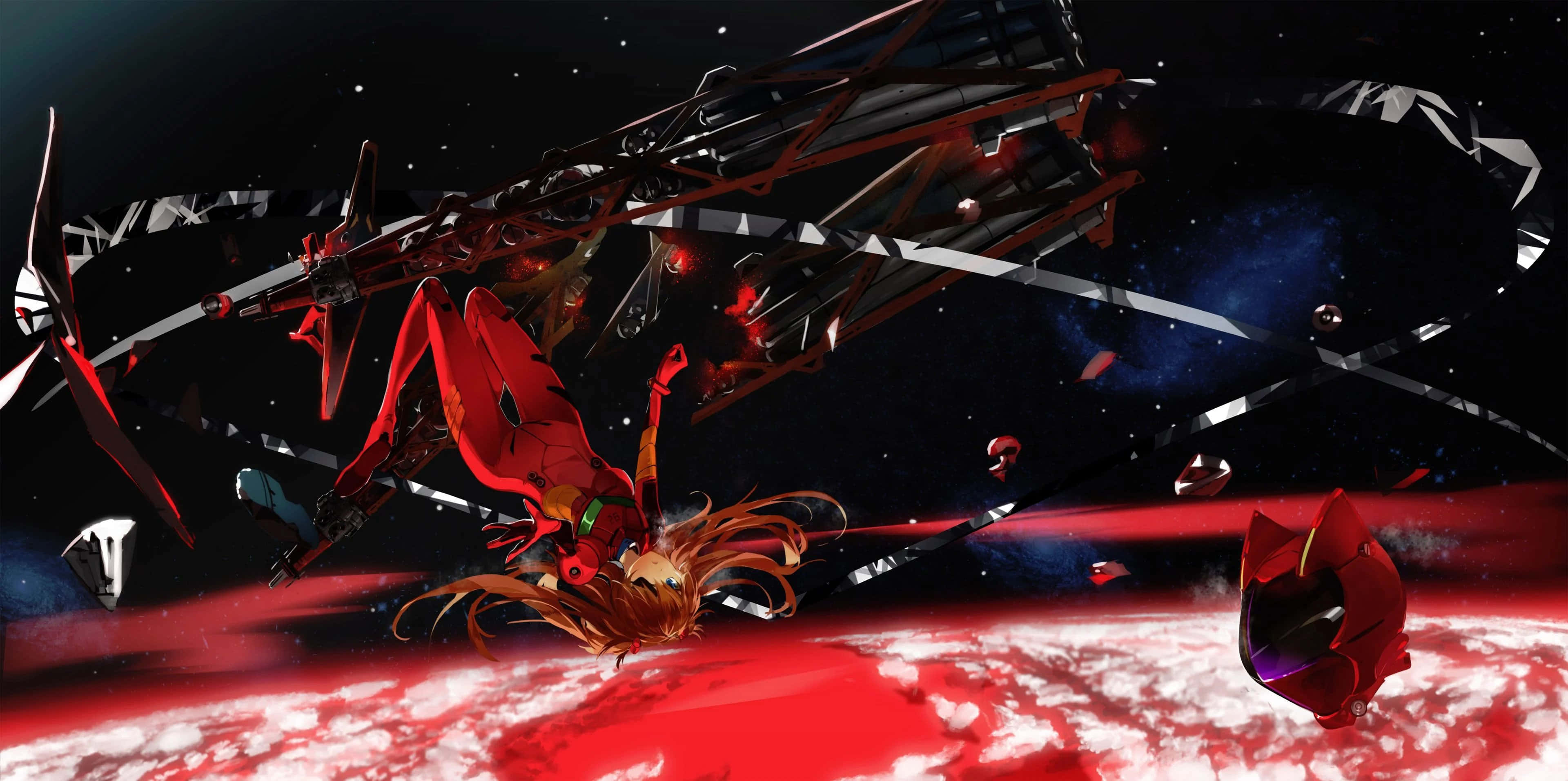 Scenă sublimă și puternică din Neon Genesis Evangelion Fundal