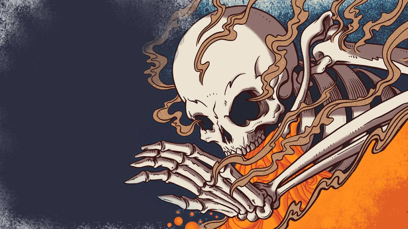 Schelet care arde estetic indie Fundal