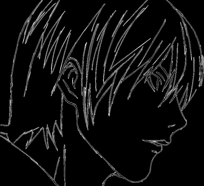 Schiță de profil Light Yagami — Anime estetic GIF Fundal